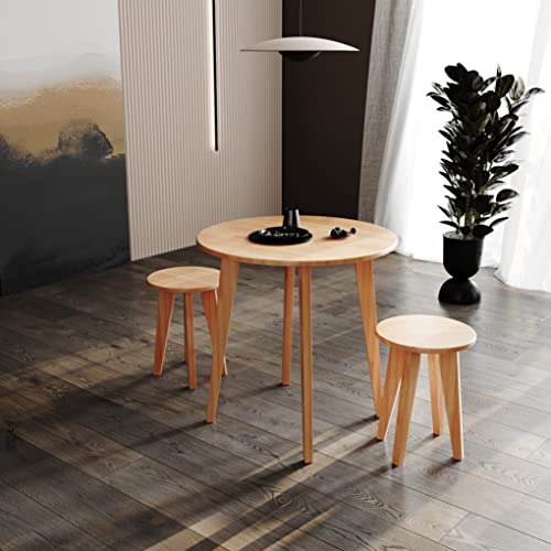 Krok Wood Esstisch runder Tisch Dresden aus Massivholz in Buche 75x75x76 cm von Krok Wood