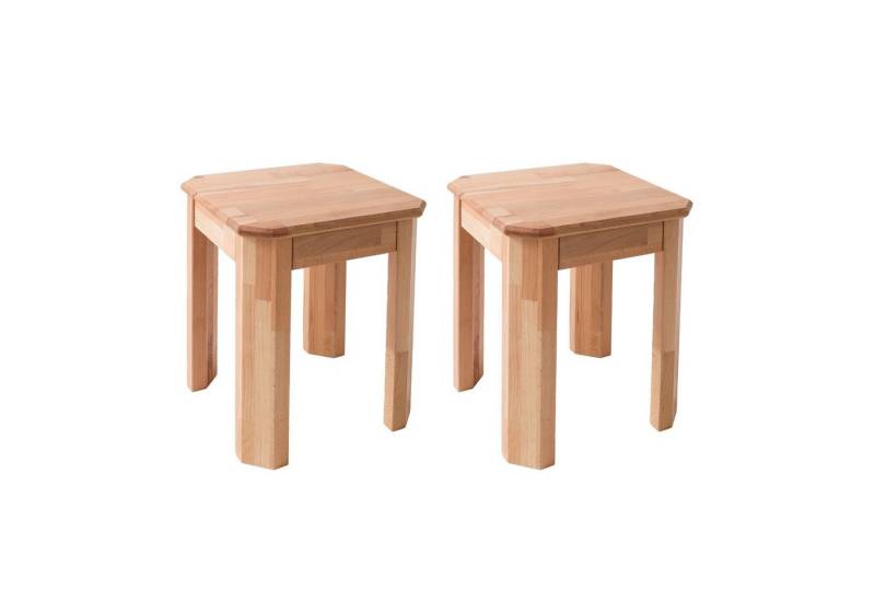 Krok Wood Hocker 2x Hocker Berlin aus Massivholz (Set) von Krok Wood