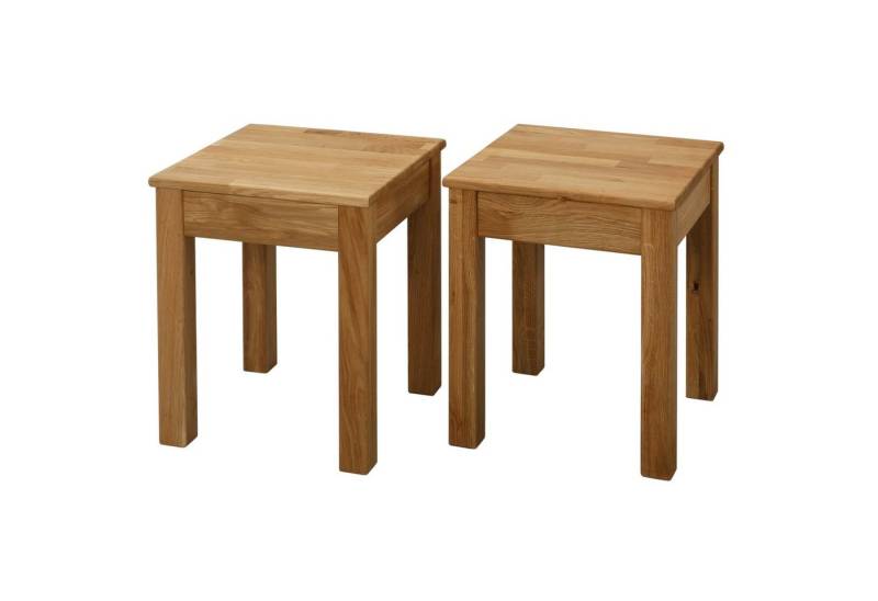 Krok Wood Hocker 2x Hocker Tomas aus Massivholz (Set) von Krok Wood
