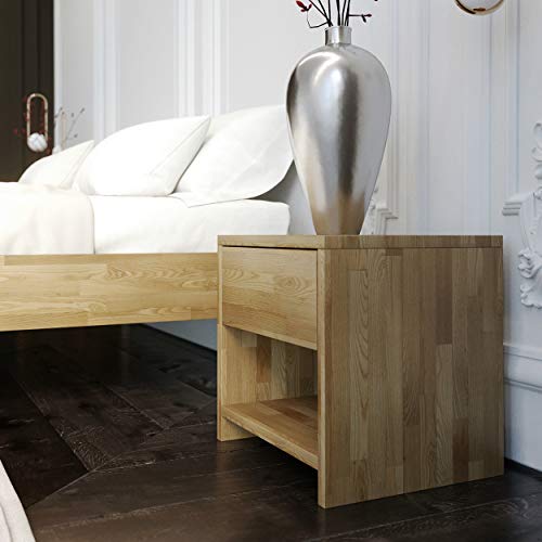 Krok Wood Nachttisch Julia aus Massivholz 40x40x40 cm (in Eiche) von Krok Wood