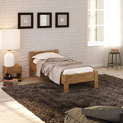 Krok Wood Seniorenbett SiSi aus Massivholz (Eiche, 100 x 200 cm + Nachttisch) von Krok Wood