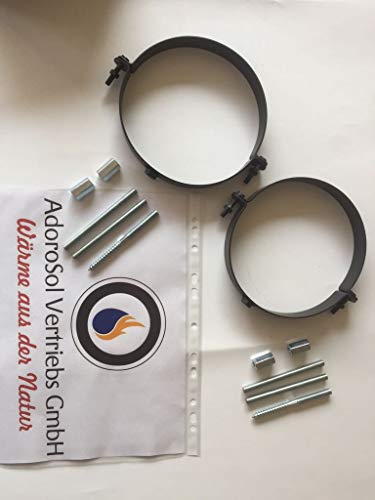 AdoroSol Vertriebs GmbH 2 Ofenrohr zwei Rohrhalter 180 mm Schwarz Rohrschelle Wandhalter AdoroSol Vertriebs GmbH 2 Ofenrohr zwei Rohrhalter 180 mm Schwarz Rohrschelle Wandhalter von Krokodilzange