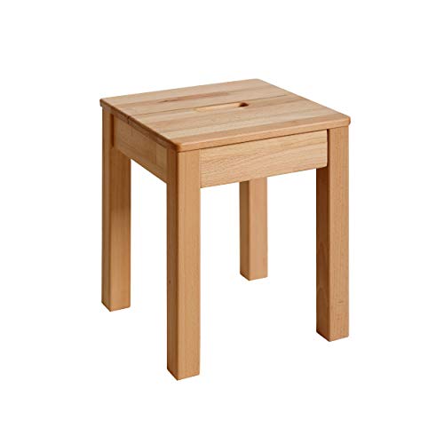 Krok Wood Hocker Tomas aus Massivholz 35x35x45 cm (Buche, 1x mit Eingriff) von Krok Wood