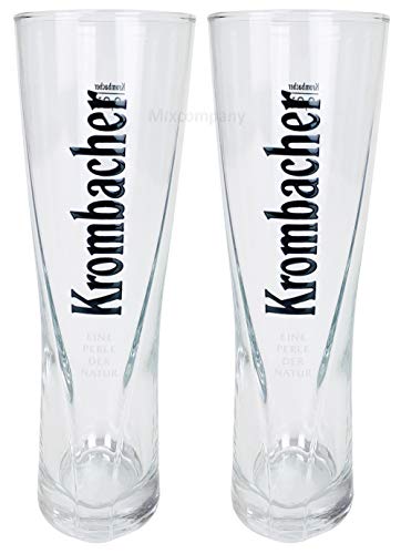 Krombacher Gläser Set - 2x Biergläser 0,2l geeicht Black Star Cup Bierglas Gastro Bar Glas Bier von Krombacher-Krombacher