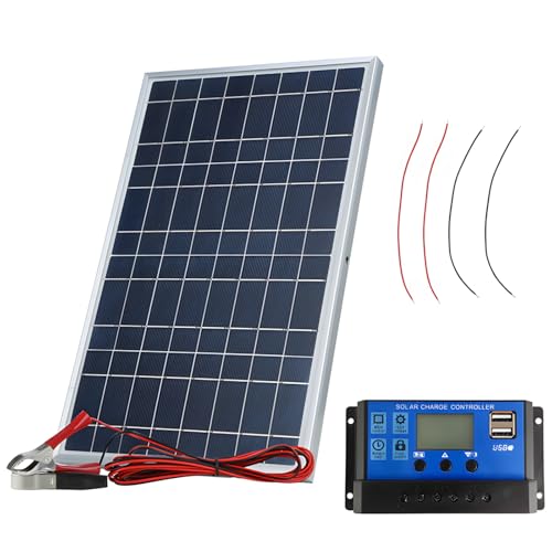 10 W Solarmodul-Set, gerahmtes IP65 wasserdichtes Solarpanel, polykristallines Silikon 12 V/18 V, nachhaltige Leistung, 335 x 200 mm, FCC- und CE-zertifiziert von Kronabelle