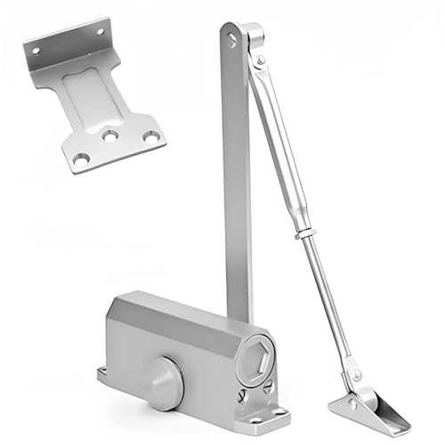 Hydraulischer Sturm-Türschließer aus Aluminium für Feuerschutztüren, wendbare Montageplatte im Lieferumfang enthalten, geräuschreduzierendes Design, passend für 91,4 cm breite Türen, automatisch Hydraulischer Sturm-Türschließer aus Aluminium für Feuerschutztüren, wendbare Montageplatte im Lieferumfang enthalten, geräuschreduzierendes Design, passend für 91,4 cm breite Türen, automatisch von Kronabelle