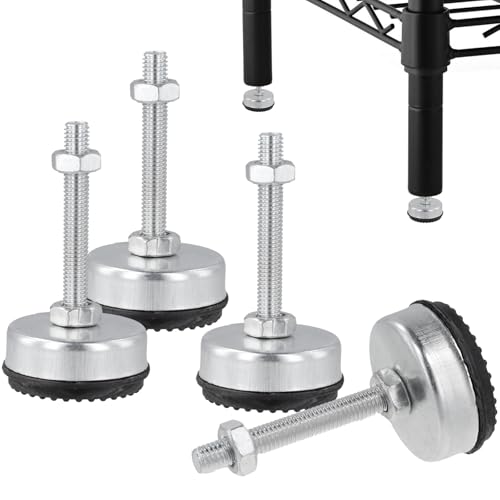 Kronabelle 4 x robuste, verstellbare Nivellierfüße, M8 Feststellmutter, Möbelbeine, 2,36 cm Höhe für Werkbank, Maschinen und Möbel von Kronabelle