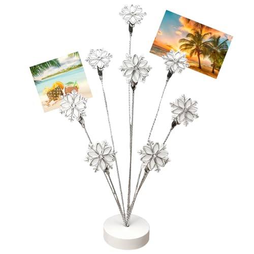 Kronabelle Fotohalter mit 8 Zweigen, Schneeflocken-Design, Ständer mit stabilem weißem Sockel, Memo- und Kartendisplay für Zuhause, Büro und Urlaub Kronabelle Fotohalter mit 8 Zweigen, Schneeflocken-Design, Ständer mit stabilem weißem Sockel, Memo- und Kartendisplay für Zuhause, Büro und Urlaub von Kronabelle