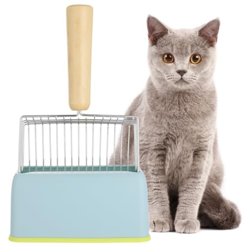 Kronabelle Kotschaufel Set mit Halter, Metall Katzenstreuschaufel und Bauchmuskel-Caddy, Holzgriff Tablett Reiniger zur Abfallentfernung Kronabelle Kotschaufel Set mit Halter, Metall Katzenstreuschaufel und Bauchmuskel-Caddy, Holzgriff Tablett Reiniger zur Abfallentfernung von Kronabelle
