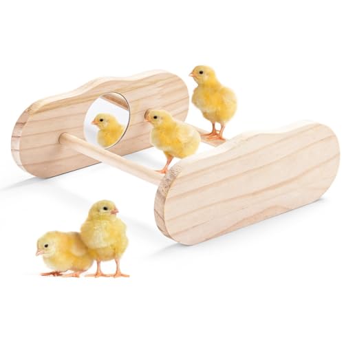 Kronabelle Küken Barsch Spielzeug Holz Roosting Bar für Brut & Stall, Küken Dschungel Gym mit Spiegel von Kronabelle