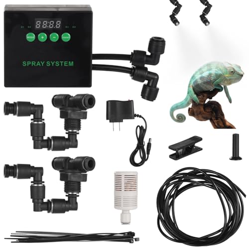 Kronabelle Smart Reptile Misting System mit einstellbarem Timer, Doppeldüsen und Zerstäuber, inklusive Zubehör für Schlangen, Eidechsen und tropische Pflanzen von Kronabelle
