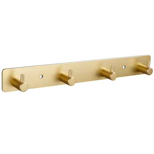 Kronabelle Stilvolle Haken aus eloxiertem Aluminium für die Wandmontage, Schlüsselhalter mit vier Haken, moderner Look, rostbeständig, schnelle Installation, ideal für Zuhause und Büro von Kronabelle