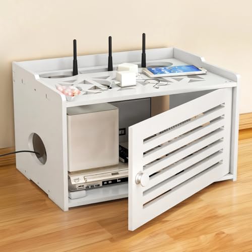 Kronabelle WiFi-Router-Aufbewahrungsbox mit Kabel-Organizer, PVC-Rack für Modem und Steckdosenleisten, 14,6 × 10,6 × 9,1 Kronabelle WiFi-Router-Aufbewahrungsbox mit Kabel-Organizer, PVC-Rack für Modem und Steckdosenleisten, 14,6 × 10,6 × 9,1 von Kronabelle