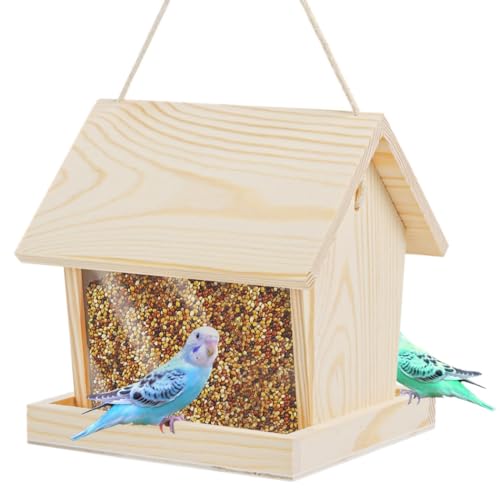 Vogelfutterstation aus Holz mit zwei Schalen und automatischer Samenabgabe, perfekt für Balkon & Garten Vogelfutterstation aus Holz mit zwei Schalen und automatischer Samenabgabe, perfekt für Balkon & Garten von Kronabelle