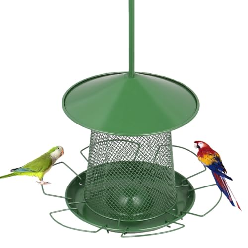 Vogelfutterstation aus rostfreiem Eisen mit Verriegelungsdeckel, 6 Futterstationen, Hängegitter-Futterstation für Finken, Spatzen und andere Wildvögel von Kronabelle