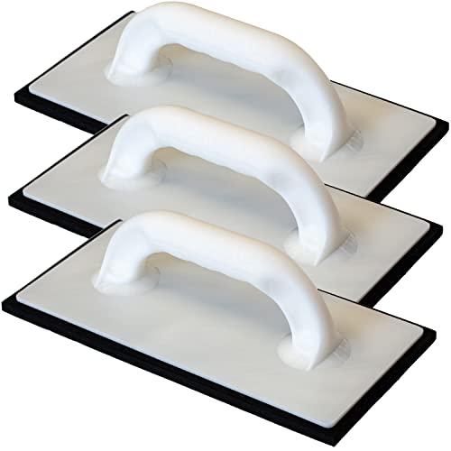 Kronen Hansa 3 X Reibfix-Fugbrett mit Zellgummi-Belag Schwarz für Fliesenleger und Maurer (Ausfugbrett Fugenbrett Reibebrett, Made in Germany, Stärke 10 mm, 140 mm x 280 mm) von KRONEN HANSA