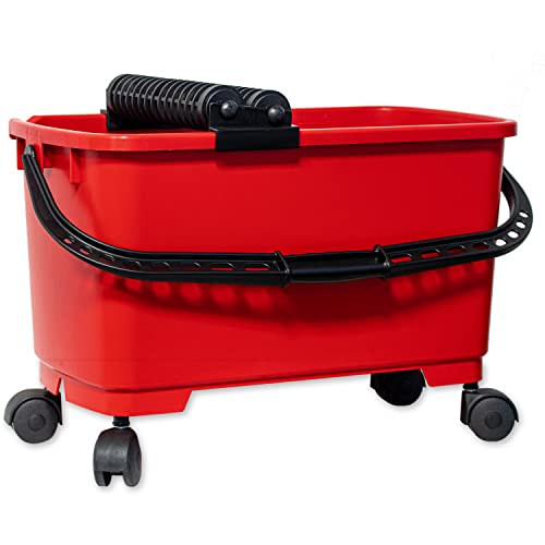 Kronen Hansa Waschset mit Doppel-Rollenaufsatz und Räderset (Fliesenleger Wascheimer-Set inkl. 4 Räder und 2 Waschwalzen zur Reinigung des Waschbretts, 22 Liter, Made in Germany) von KRONEN HANSA