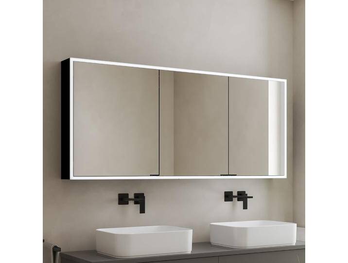 Kronenbach Cube 2.0 Spiegelschrank 140 cm, Aufputz, 3-türig 2338370 von Kronenbach