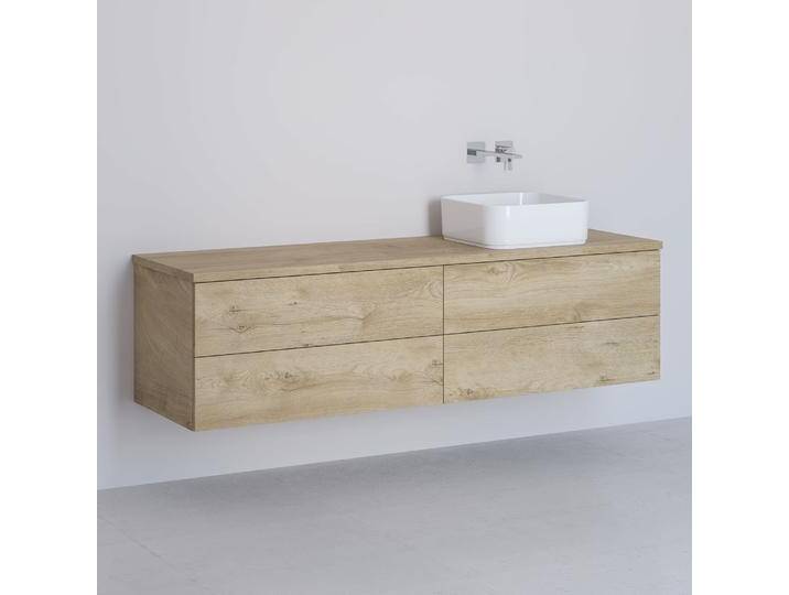 Kronenbach Cube Waschtischkonsole 161 cm mit Aufsatzwaschtisch, 4 Auszüge 2378646 von Kronenbach