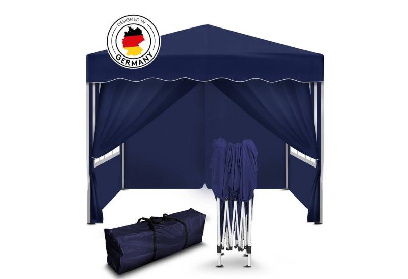 Kronenburg Faltpavillon 3x3 m wasserdicht - Gartenpavillon, Partyzelt stabil, UV-Schutz 50+, mit 4 Seitenteilen, Wetterfester Schutz, Leichter Aufbau, Inklusive Tragetasche & Zubehör von Kronenburg