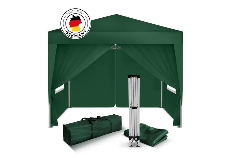 Kronenburg Partyzelt Faltpavillon 2x2 m wasserdicht - Partyzelt stabil, UV-Schutz 50+, mit 4 Seitenteilen, Wetterfester Schutz, Leichter Aufbau, Inklusive Tragetasche & Zubehör von Kronenburg