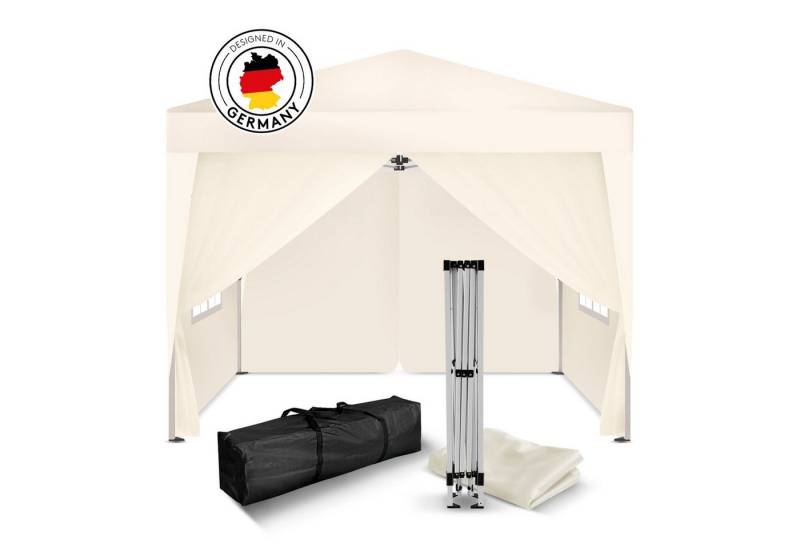 Kronenburg Partyzelt Faltpavillon 2x2 m wasserdicht - Partyzelt stabil, UV-Schutz 50+, mit 4 Seitenteilen, Wetterfester Schutz, Leichter Aufbau, Inklusive Tragetasche & Zubehör von Kronenburg