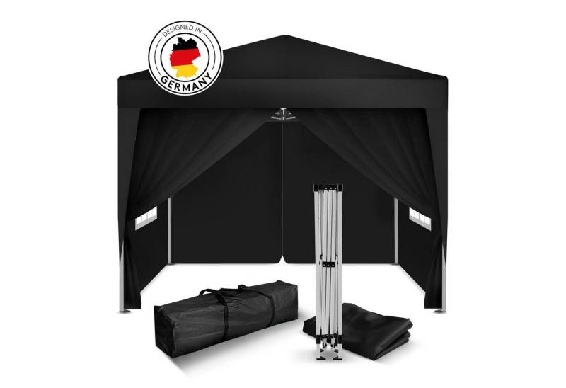 Kronenburg Partyzelt Faltpavillon 2x2m schwarz, wasserdicht, mit 4 Seitenteilen von Kronenburg