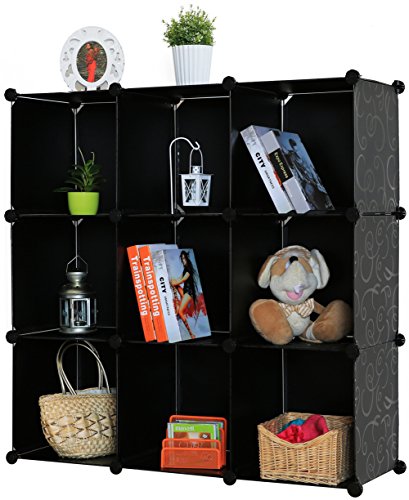 Kronenburg Regalsystem Badregal Steckregal Schrank Regal Kleiderschrank Garderobe - 112 x 112 x 37 cm - Schwarz Dekor von Kronenburg