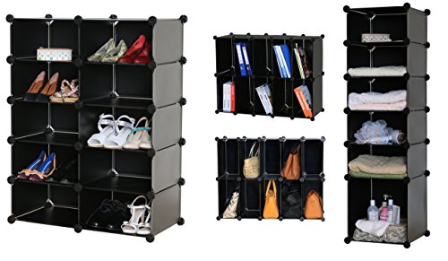 Kronenburg Regalsystem Schuhregal Badregal Schrank Regal Schuhschrank - 100 x 76 x 37 cm - Schwarz von Kronenburg