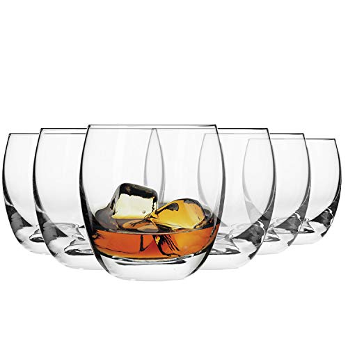 Krosno Whisky-Gläser | Set von 6 | 300 ML | Elite Kollektion | Perfekt für zu Hause, Restaurants und Partys | Spülmaschinenfest von Krosno