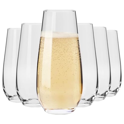 Krosno Champagner- und Getränkegläser aus der Harmony-Kollektion | 6 Stück | 230 ml | Perfekt transparent | Bleifreies Glas | Perfekt für Zuhause, Restaurant und Partys | Spülmaschinengeeignet von Krosno