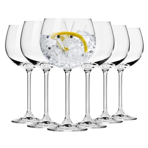 Krosno Gin Glas Wassergläser | 6-teiliges Set | 480 ml | Venezia Kollektion | Perfekt für Zuhause, Restaurants und für Partys und Veranstaltungen | Spülmaschinenfest von Krosno