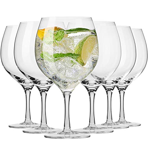 Krosno Gin Glas Wassergläser | Set von 6 | 700 ML | Harmony Kollektion | Perfekt für Zuhause, Restaurants und für Partys und Veranstaltungen | Spülmaschinenfest von Krosno