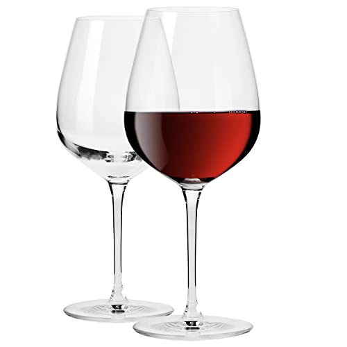 Krosno Gläser für Rotwein | Kapazität: 580 ml | 2 Stück | Duet Kollektion | Elegant, Premium, Bleifrei, Perfekt transparent, Strapazierfähig, Anlaufgeschützt | Ideal für besondere Anlässe von Krosno