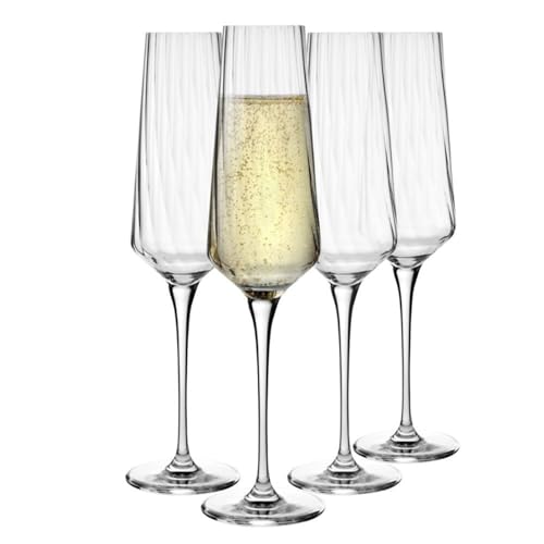 KROSNO Kristall Sektgläser 4er Set, 200 ml – elegante Champagner- und Proseccogläser, modernes Design, bleifreies Kristallglas, spülmaschinenfest von KROSNO