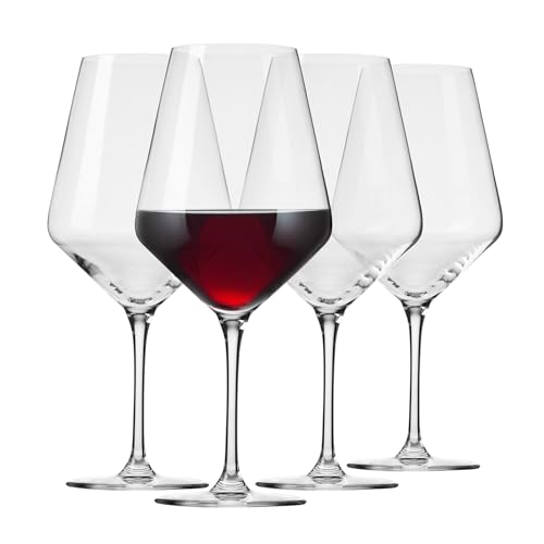 Krosno Kristall-Rotweingläser | 4er-Set | 730 ml | Avant-Garde Collection | Ideal für Haushalt, Restaurant und Party | Spülmaschinenfest von Krosno