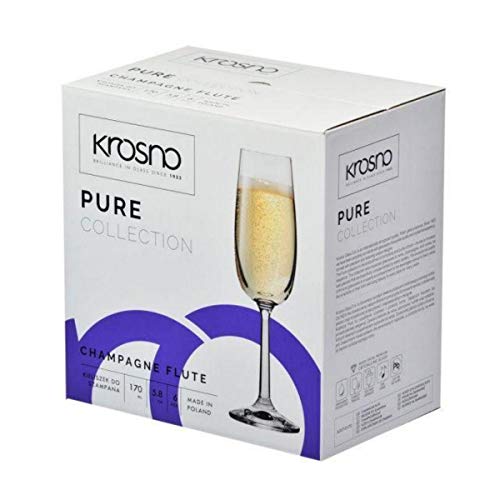 Krosno PURE Sektgläser, Champagner, Prosecco Set von 6, 170 ML von Krosno