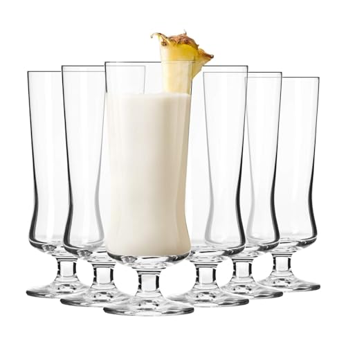 Krosno Pina Colada Cocktailgläser Longdrinkgläser | Set von 6 | 300 ML | Avant-Garde Kollektion | Perfekt für Zuhause, Restaurants und Partys | Spülmaschinenfest von Krosno