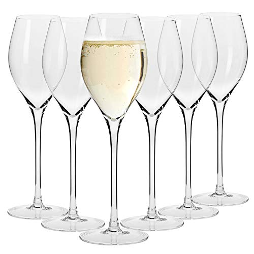 Krosno Champagnergläser Prosecco-Gläser | Set von 6 | 280 ML | Harmony Kollektion | Sektgläser Sektflöten | Perfekt für zu Hause, Restaurants und Partys | Spülmaschinenfest von Krosno