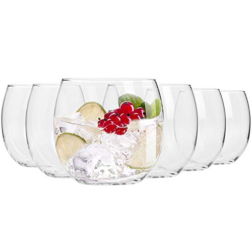 Krosno Wassergläser Saftgläser Tumbler Trinkgläser | Set von 6 | 410 ML | Harmony Kollektion |Perfekt für Zuhause, Restaurants und Partys | Spülmaschinenfest von Krosno