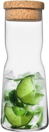 Wasserkaraffe aus Glas mit Naturkork | 1000ML | KROSNO | Splendour Kollektion | Wasser und Säfte | Geburtstag | Feier | Party | Restaurant | Spülmaschinenfest von Krosno