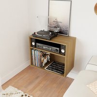 White Oak Vinyl Schallplatte Stereo Schrank, Floating von KrovelFurnitureCo