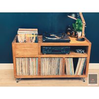 Schallplattenaufbewahrung | Plattenspieler Ständer Gerüstmöbel Rustikaler Fernsehtisch Retro Krud-66 V2 von KrudFurniture