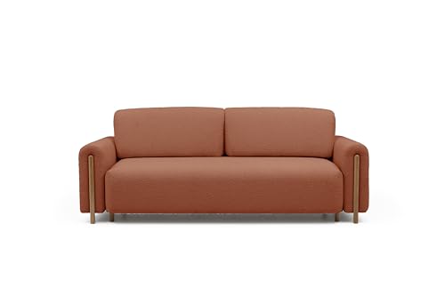 Krudox ARCA 3 Sitzer Ausziehbar Sofa 244x97x97 cm - Schlafsofa mit Bettkasten - Couch mit Stauraum und Holzfüße in Eiche - Sofa mit Schlaffunktion 146x200 cm - Stoff Jaffray 30 von Krudox