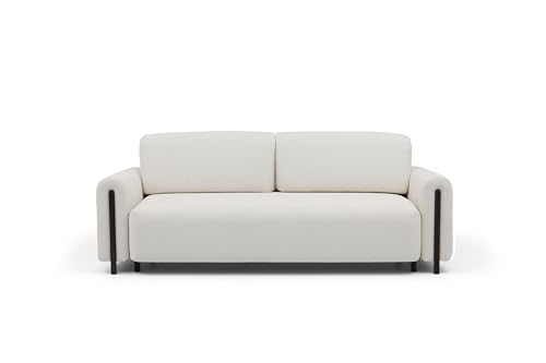 Krudox ARCA 3 Sitzer Ausziehbar Sofa 244x97x97 cm - Schlafsofa mit Bettkasten - Couch mit Stauraum und Holzfüße in Schwarz - Sofa mit Schlaffunktion 146x200 cm - Stoff Jaffray 01 von Krudox