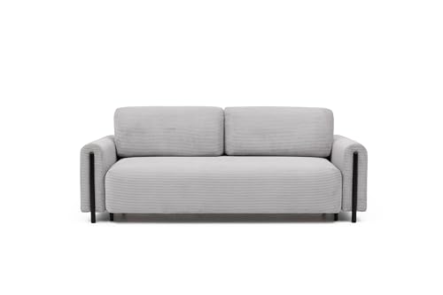 Krudox ARCA 3 Sitzer Ausziehbar Sofa 244x97x97 cm - Schlafsofa mit Bettkasten - Couch mit Stauraum und Holzfüße in Schwarz - Sofa mit Schlaffunktion 146x200 cm - Stoff Jarell 03 von Krudox