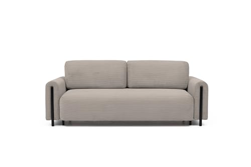 Krudox ARCA 3 Sitzer Ausziehbar Sofa 244x97x97 cm - Schlafsofa mit Bettkasten - Couch mit Stauraum und Holzfüße in Schwarz - Sofa mit Schlaffunktion 146x200 cm - Stoff Jarell 20 von Krudox