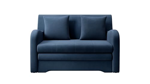 Krudox ARO 2 Sitzer Ausziehbar Sofa 130x85x103 cm - Schlafsofa mit Bettkasten - Couch mit Stauraum und Kissen - Sofa mit Schlaffunktion - Ausklappbar Schlafsofa - Stoff Nube 40 von Krudox