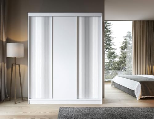Krudox BIAN Weiß Schiebetürenschrank Kleiderschrank 180x220x60 cm Schlafzimmermöbel, Aufbewahrung – Mehrzweckschrank mit Kleiderstange Krudox BIAN Weiß Schiebetürenschrank Kleiderschrank 180x220x60 cm Schlafzimmermöbel, Aufbewahrung – Mehrzweckschrank mit Kleiderstange von Krudox
