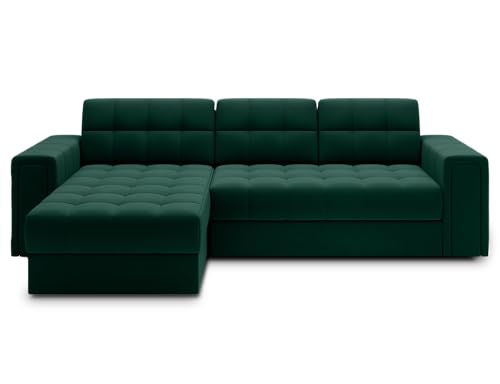 Krudox BLEN Ecksofa 260x82x150 cm - Schlafsofa mit Bettkasten - Couch mit Stauraum - Sofa mit Schlaffunktion 212x124 cm - Universelle Seitenauswahl - Stoff Lukso 35 von Krudox
